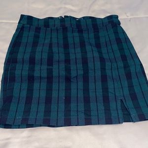 Garage Blue & Green Plaid Skirt